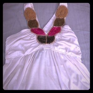 Tank top with beading
